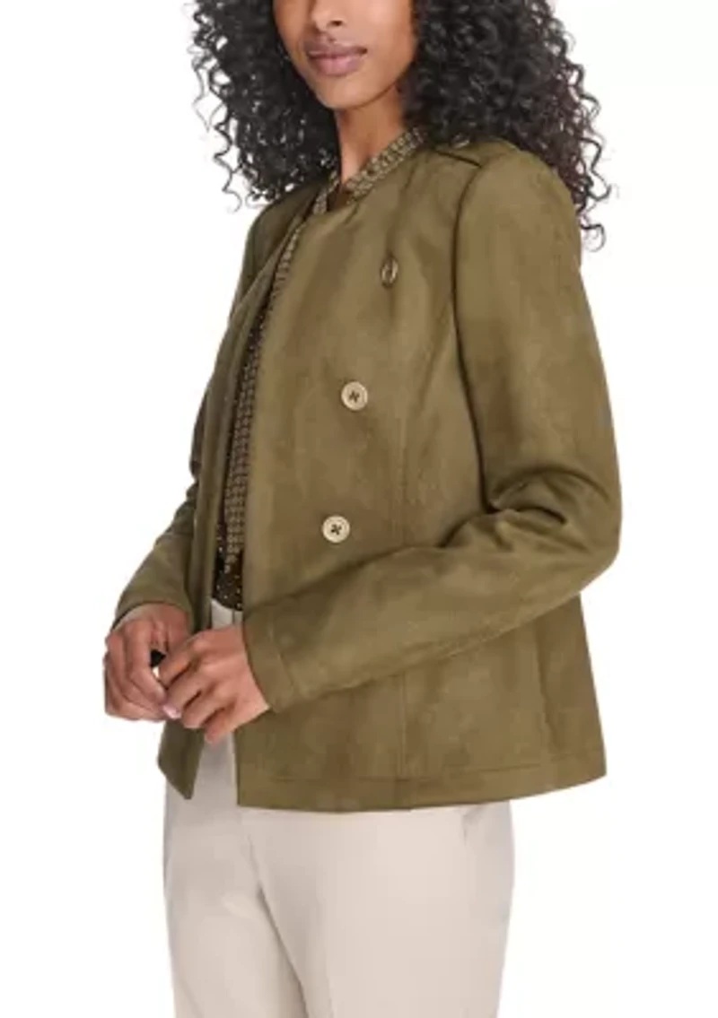 Women's Scuba Suede Band Jacket