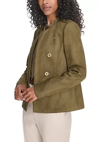 Women's Scuba Suede Band Jacket