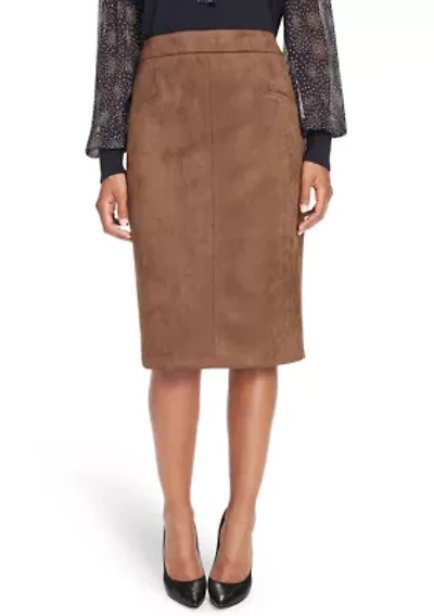Women's Scuba Suede Pencil Skirt