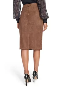Women's Scuba Suede Pencil Skirt