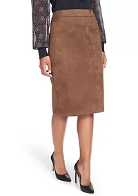 Women's Scuba Suede Pencil Skirt