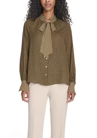 Women's Foulard Tie Neck Blouse