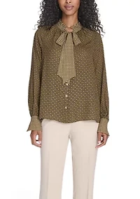 Women's Foulard Tie Neck Blouse