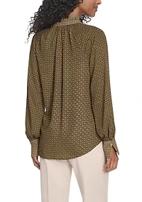 Women's Foulard Tie Neck Blouse