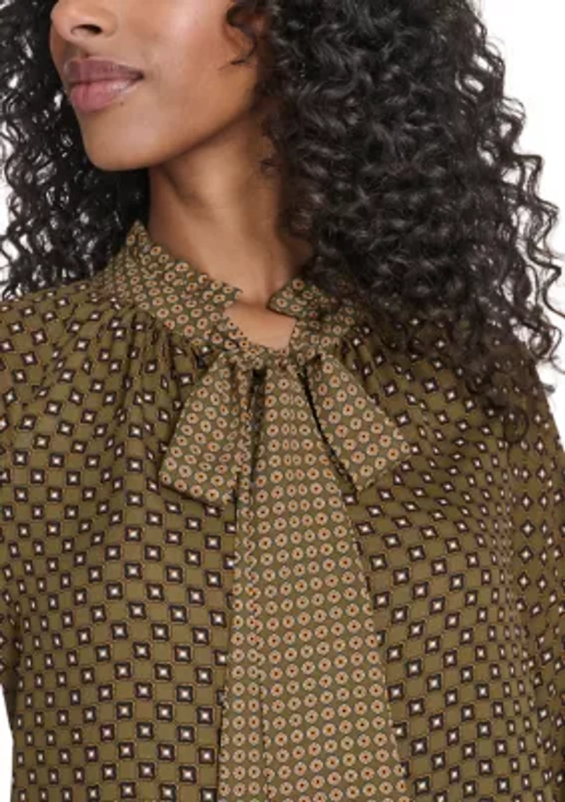 Women's Foulard Tie Neck Blouse