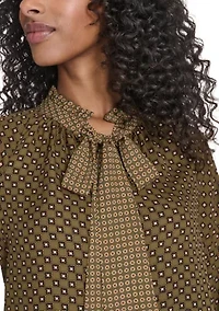 Women's Foulard Tie Neck Blouse