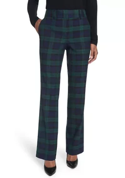 Women's Black Watch Plaid Bootcut Pants