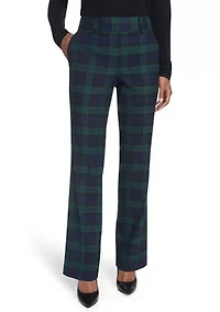 Women's Black Watch Plaid Bootcut Pants