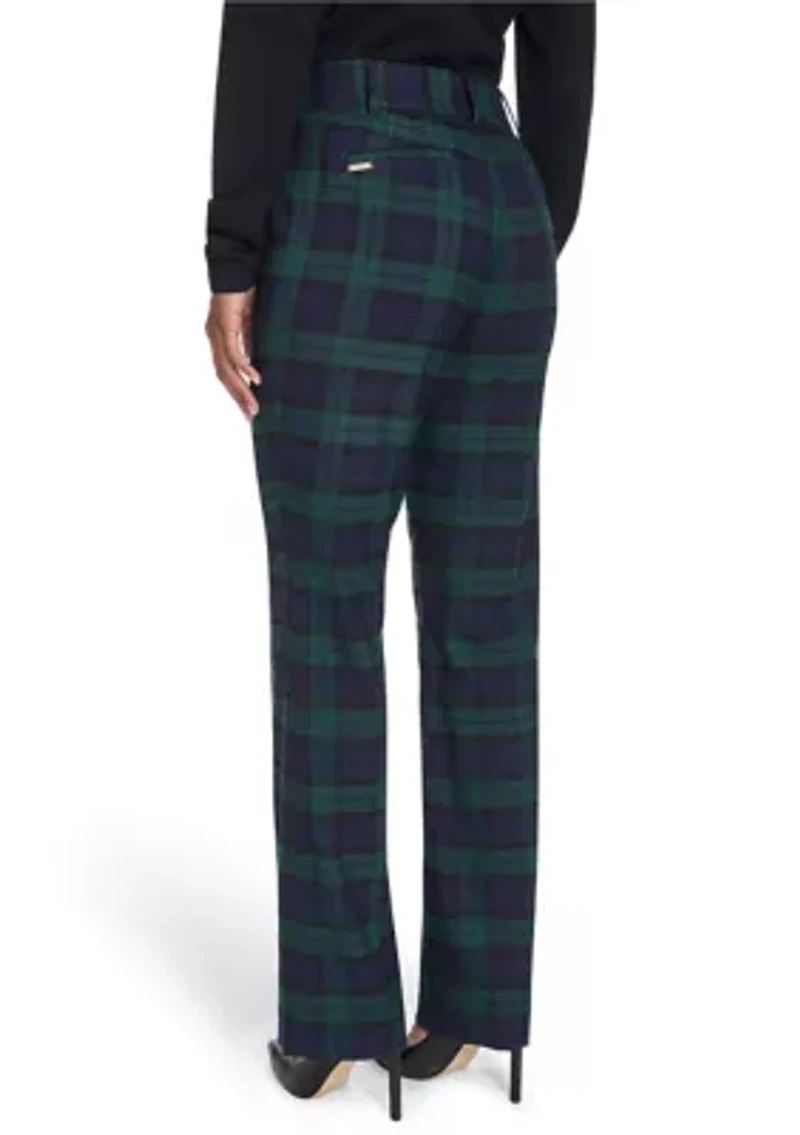 Women's Black Watch Plaid Bootcut Pants