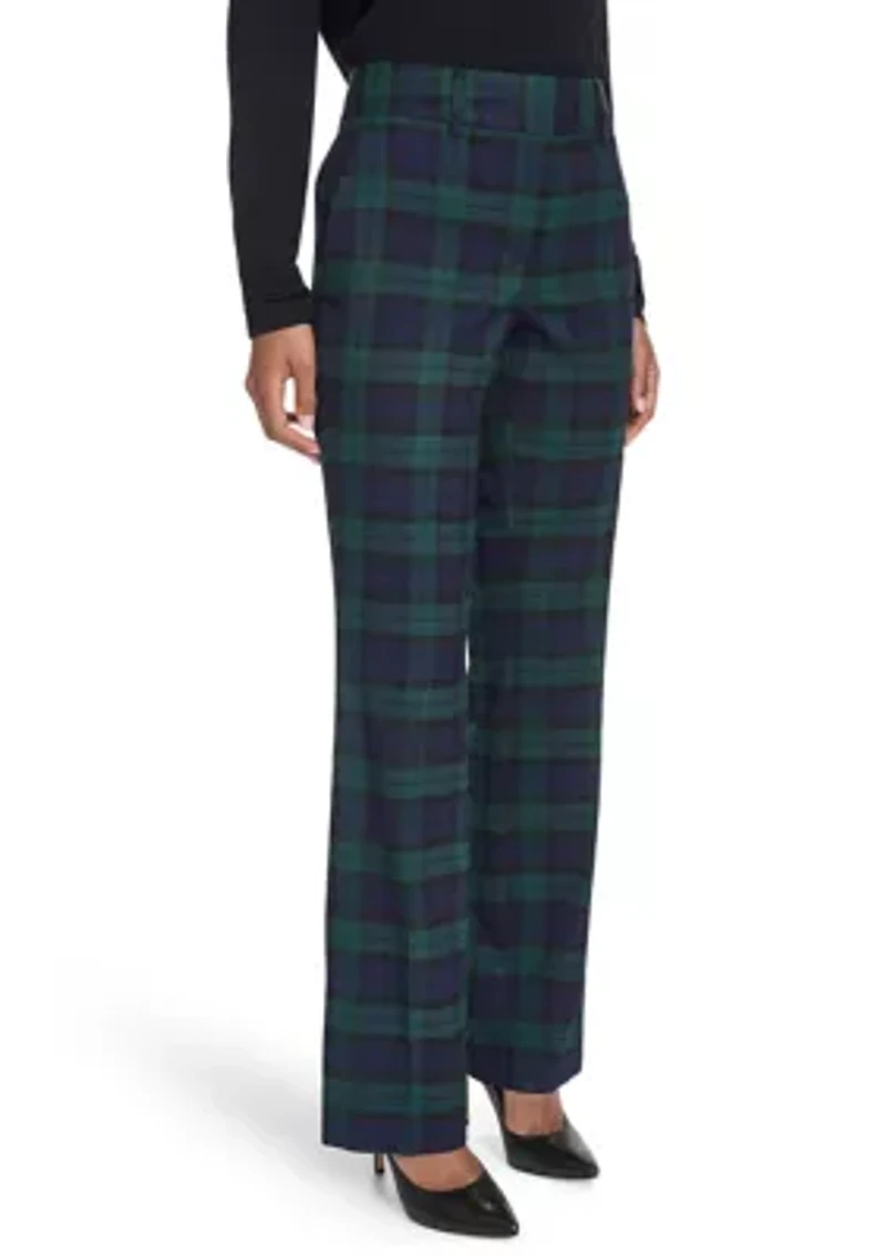 Women's Black Watch Plaid Bootcut Pants