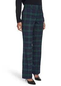 Women's Black Watch Plaid Bootcut Pants