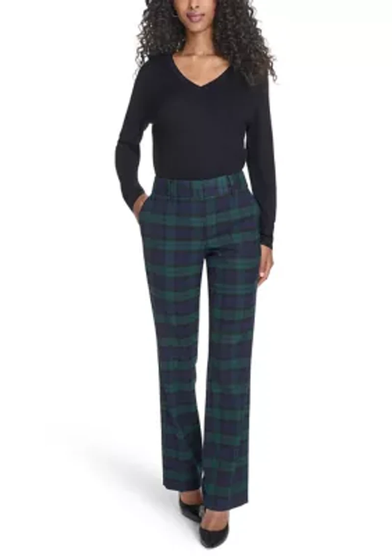 Women's Black Watch Plaid Bootcut Pants