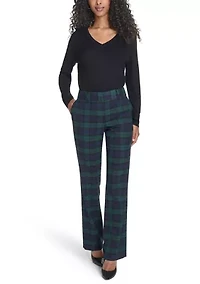 Women's Black Watch Plaid Bootcut Pants