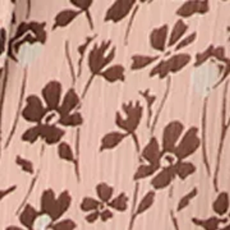 Women's Long Sleeve Floral Ruffle Blouse