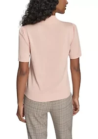 Women's Puff Sleeve Mock Neck Sweater