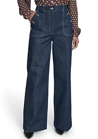 Women's Denim Sailor Pant Trousers