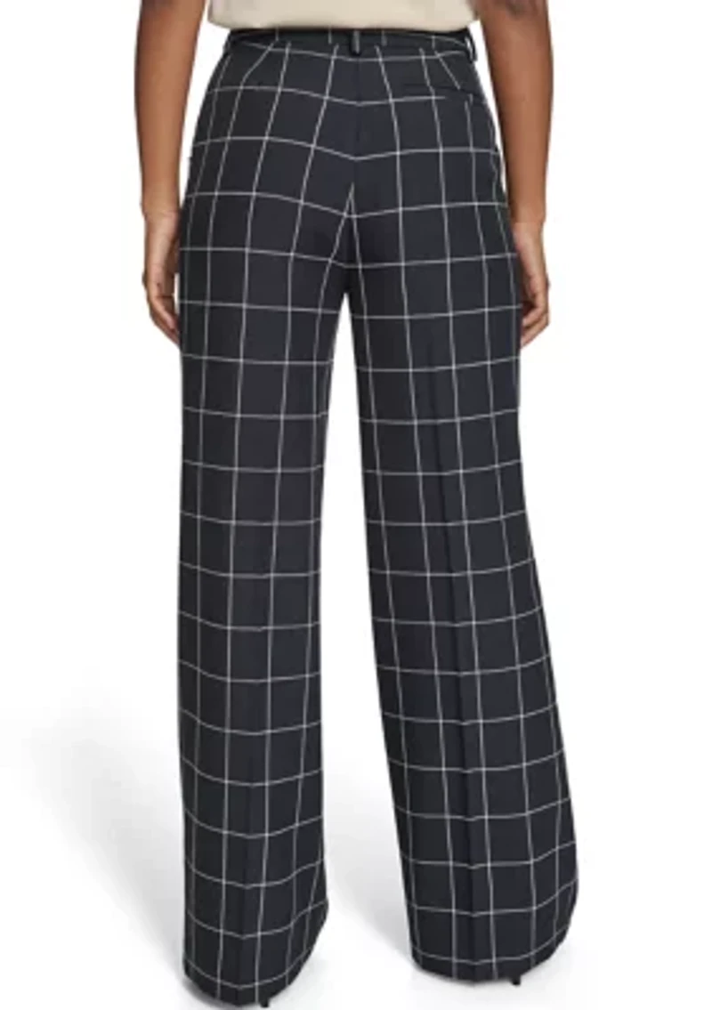 Women's Windowpane Sailor Pant Trousers