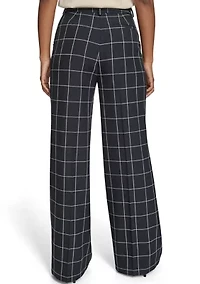 Women's Windowpane Sailor Pant Trousers