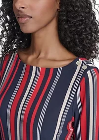 Women's Long Sleeve Striped Knit Top