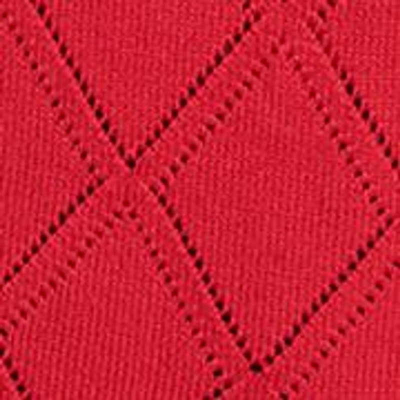 Women's Short Sleeve Pointelle Polo Sweater