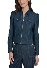 Women's Refinded Denim Zip Trucket Jacket