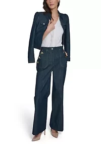 Women's Refinded Denim Zip Trucket Jacket