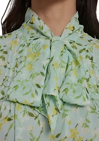 Women's Floral Vine Pintuck Blouse