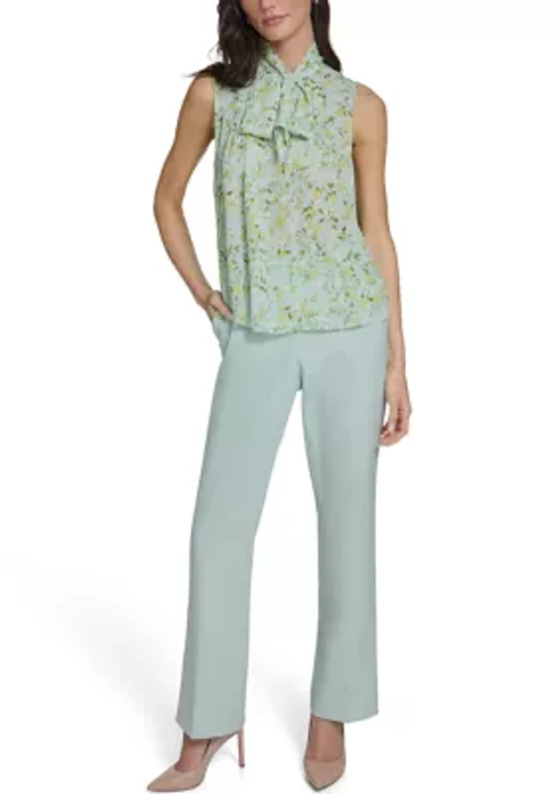 Women's Floral Vine Pintuck Blouse