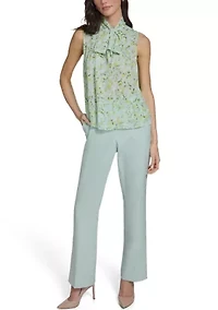 Women's Floral Vine Pintuck Blouse