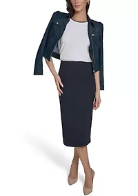 Women's Short Sleeve Tipped Sweater