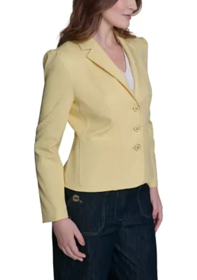 Women's Puff Sleeve Patch Pocket Blazer