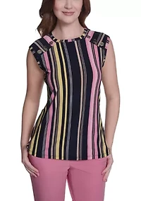 Women's Sleeveless Striped Top