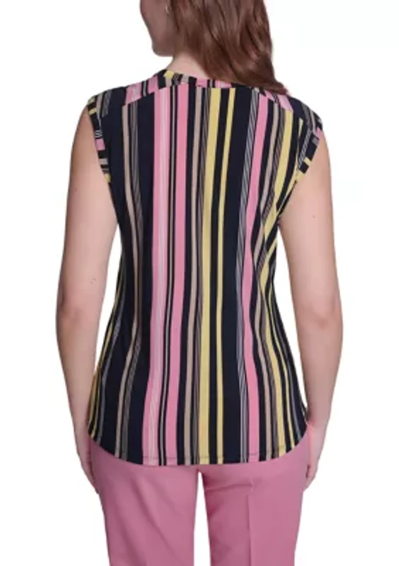 Women's Sleeveless Striped Top