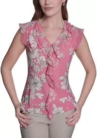 Women's Floral Pintuck Blouse
