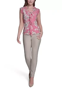 Women's Floral Pintuck Blouse