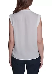 Women's Sleeveless Pleated Blouse