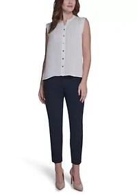 Women's Sleeveless Pleated Blouse