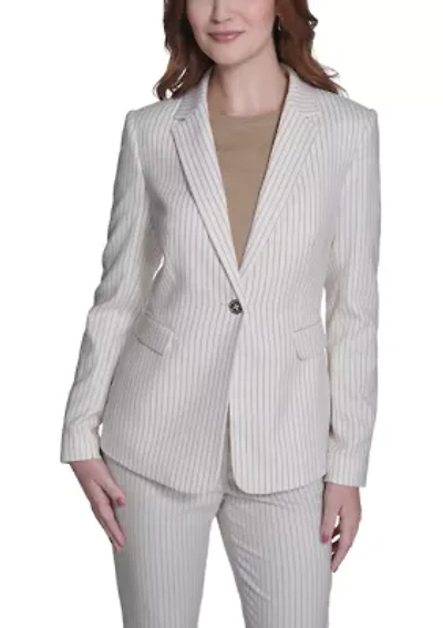 Women's Slim Fit Pinstripe Blazer