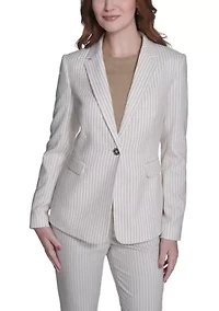 Women's Slim Fit Pinstripe Blazer