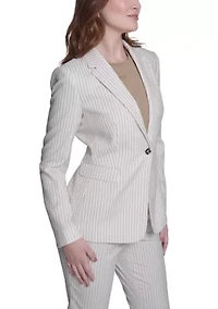 Women's Slim Fit Pinstripe Blazer