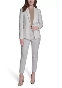 Women's Slim Fit Pinstripe Blazer