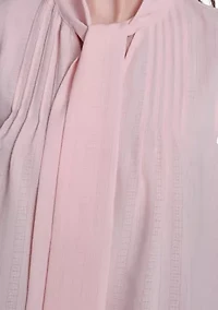 Women's Sleeveless Pintuck Blouse with Necktie