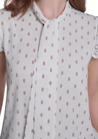 Women's Flutter Sleeve Tie Blouse