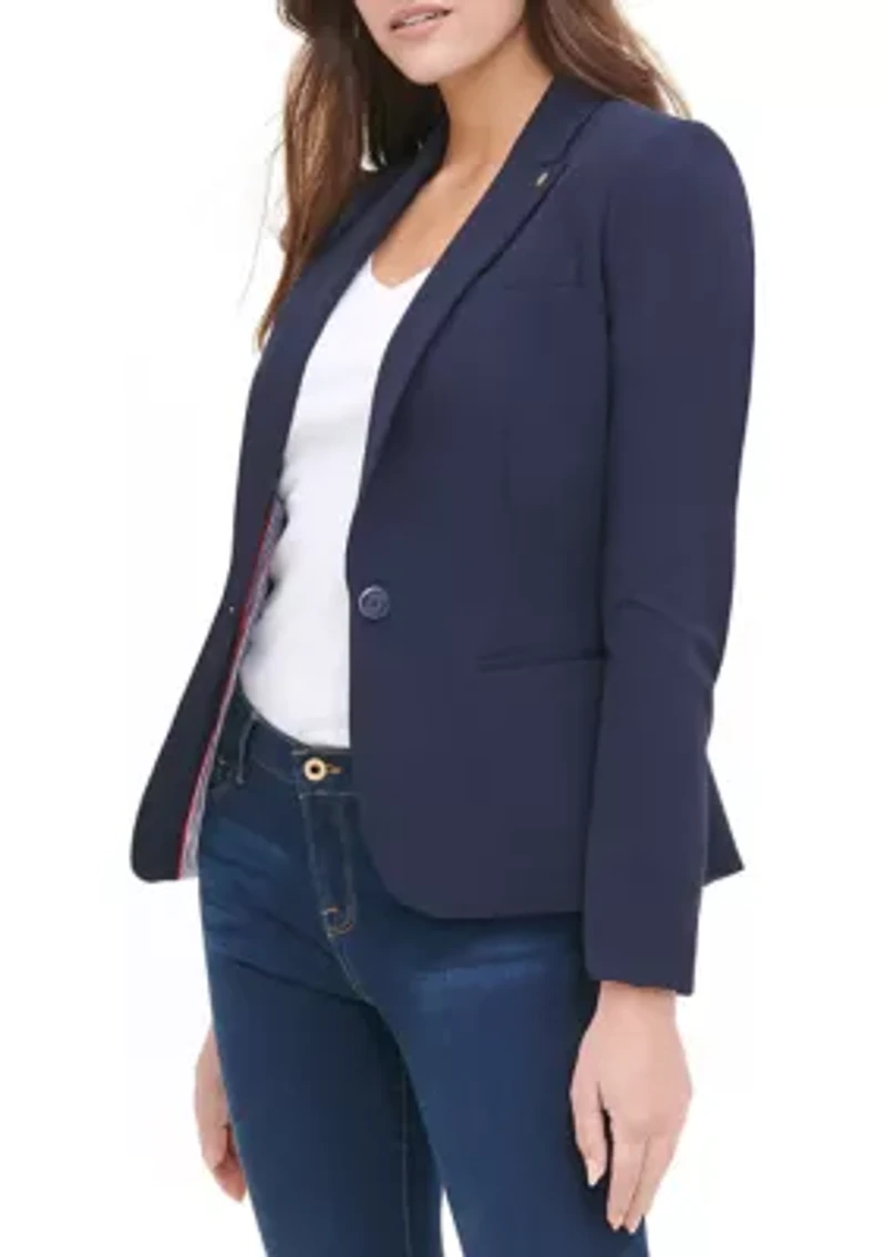 Women's One Button Twill Jacket
