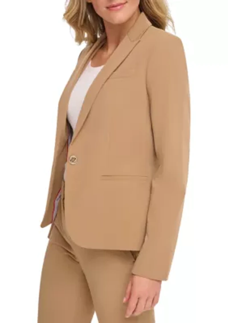 Women's One Button Twill Jacket