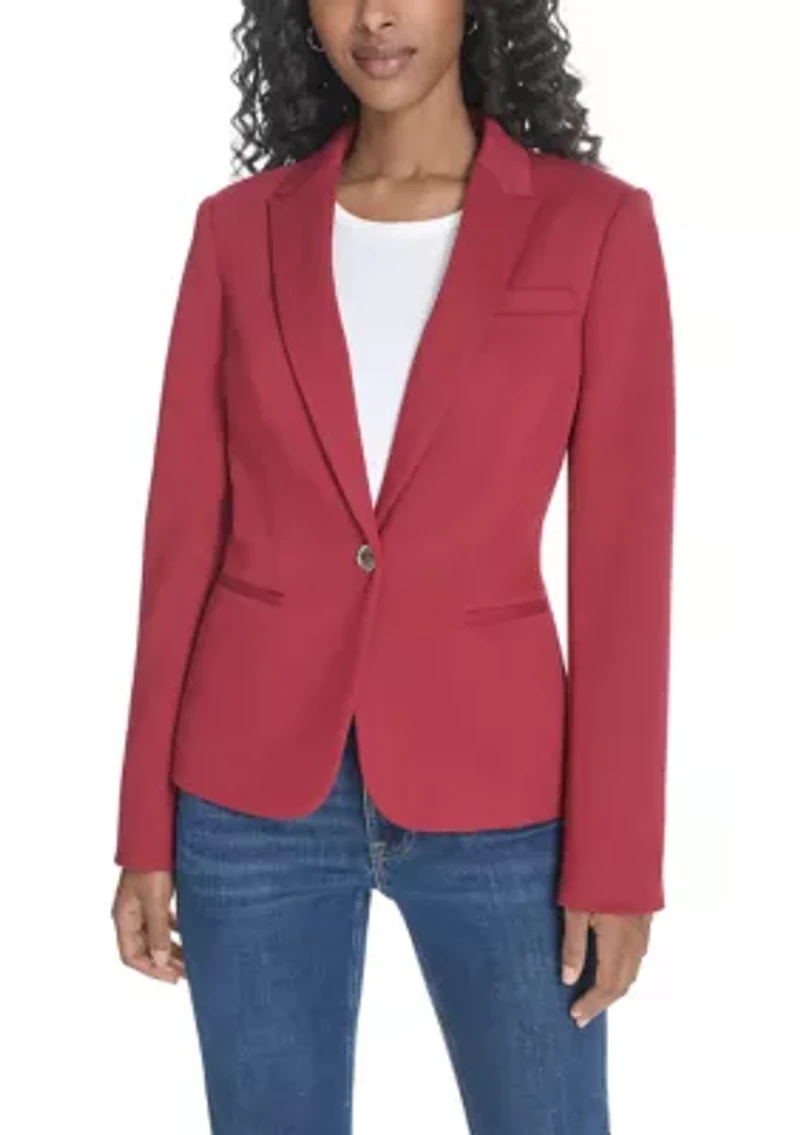 Women's Textured One Button Blazer