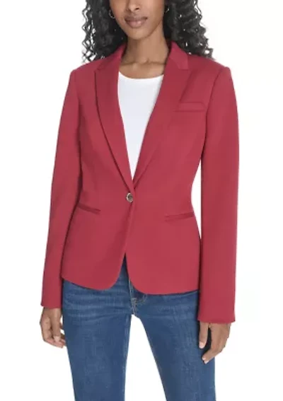 Women's Textured One Button Blazer