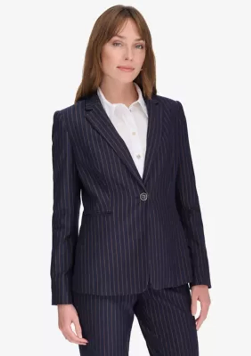Women's Slim Fit Pinstripe Blazer
