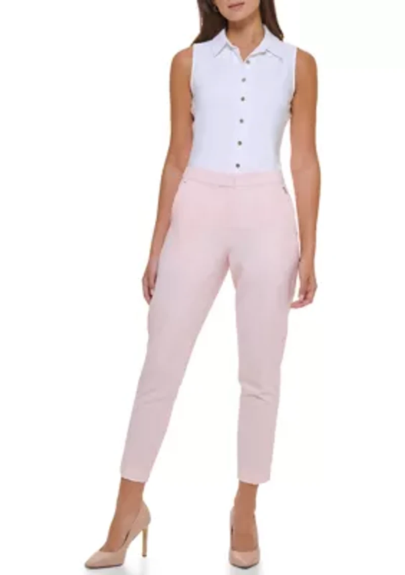 Women's Flat Front Ankle Pants