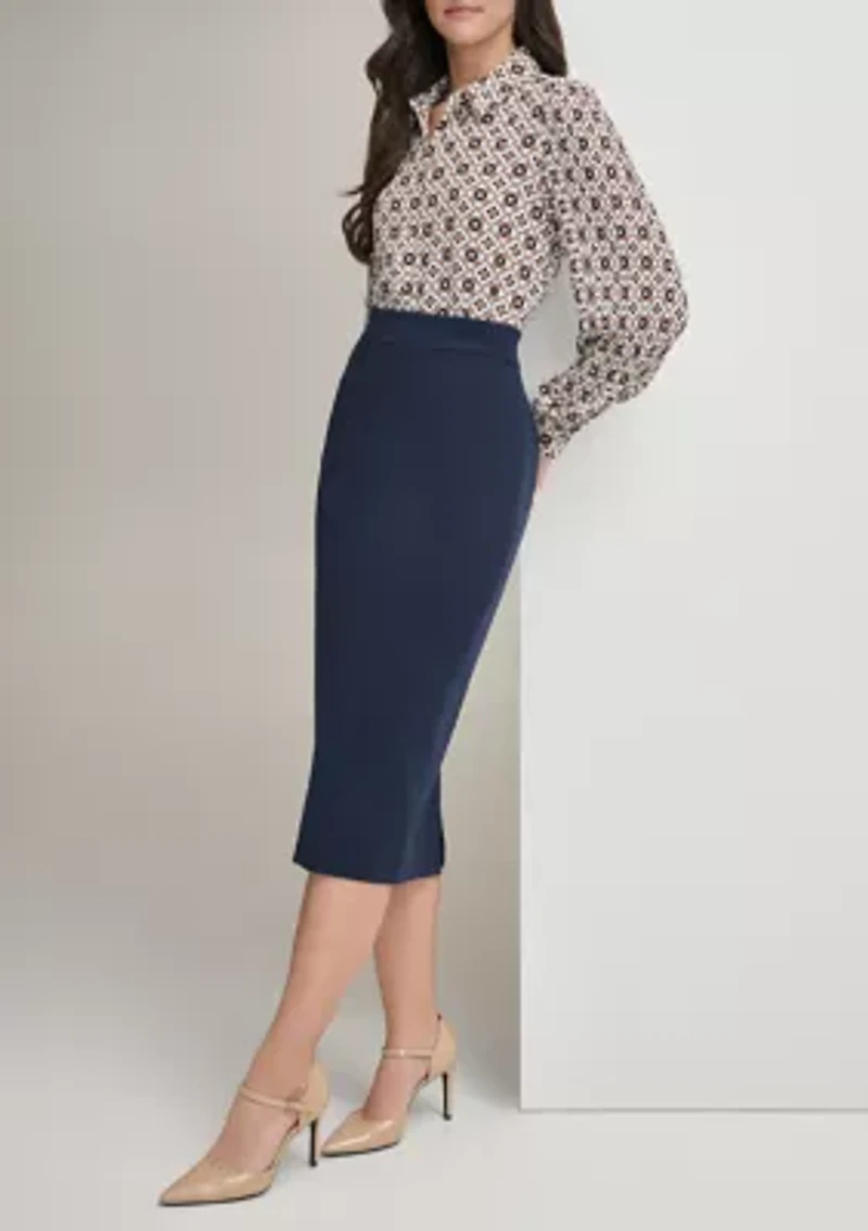 Women's High Waist Midi Pencil Skirt